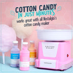 Nostalgia Cotton Candy Flossing Sugar (3-Pack), Grape, Pink Bubble Gum, Orange - Three 16-oz Bottles of Cotton Candy Sugar Mix - 96 Small to Medium Cone Servings