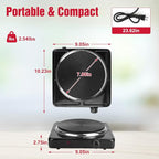 Electric Countertop Burner, 1500W Cooktop with Cast Iron Hot Plate, 5 Level Temperature Control, Easy to Clean, Indicator Lights, Cooking Stove for Office Home Camping RV