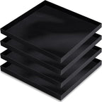 Teenyyou 4 Pcs 13.5 x 13.5 x 1inch Non-stick Ptfe Oven Trays Reusable Solid Baking Basket Easy Clean Heat Resistant Black Quick Oven Accessories for Heating Chips Chicken Snacks in Restaurant Kitchens