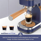 Laekerrt 20 Bar Espresso Maker CMEP01 with Milk Frother Steamer, Home Expresso Coffee Machine for Cappuccino and Latte (Navy Blue, Stainless Steel) Gift for Coffee Lovers, Father