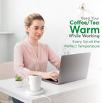Coffee Mug Warmer with Auto Shut-Off – Compact 17W Cup Warmer for Desk with Gravity Switch – Electric Candle Warmer Plate for Jar Candles – Keeps Coffee, Tea & Drinks Warm – Safe & Durable (White)