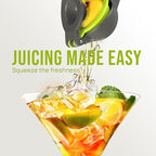Zulay Kitchen Metal 2-in-1 Lemon Squeezer - Sturdy Max Extraction Hand Juicer Lemon Squeezer Gets Every Last Drop - Easy to Clean Manual Citrus Juicer - Easy-Use Lemon Juicer Squeezer - Gray/Lime