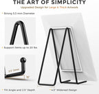 TR-LIFE 10 Inch Large Plate Stands for Display - Metal Plate Holder Display Stand + Picture Frame Holder Stand + Small Easels for Decorative Platter, Book, Plaques, Photo, Tabletop Art (2 Pack)
