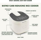 GreenPan Carb Reducing Electric Rice Cooker, 4 Cups Uncooked/8 Cooked Rice, 10 Presets, LED Display, Healthier Meals, Delay Timer, PFAS-Free Ceramic Nonstick Removable Bowl, Cool Touch, Steam, Cream