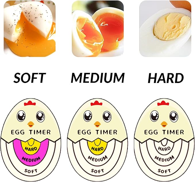 Lasubst Egg Timer for Boiling Eggs that Changes Color When Done, Orange, Pack of 2