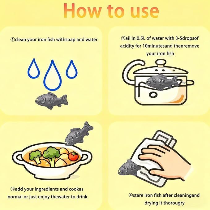 Iron Fish Cooking Tool,Add Natural Sources of Iron to Food and Water, Natural Irons Supplement to Irons Source for Adults Vegetarians, Cooking Great Gift (1)
