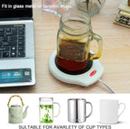 Home&Office Desktop Electric Mug Warmer-Coffee/Tea/Cocoa/Soup-Scented Candles Gift for Winter 2pcs(White and Black (CFW002-White)
