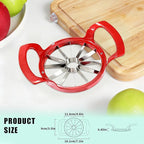 LIIGEMI Apple Slicer,12-Blade Extra Large Apple Corer, Heavy Duty Stainless Steel Apple Cutter and Divider，Easy to Use, Time-Saving（Red）