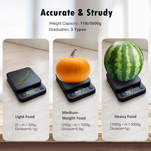 Food Scale Kitchen Scale Weight Grams and Ounces Small Digital Scale for Weight Loss Baking Cooking Coffee of NUTRI FIT, Max 11lb 0.5g Increment, LCD Smart Tare, Easy to Use for Travel