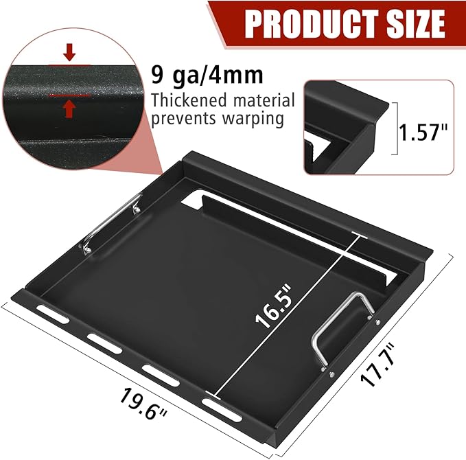Spirit e 210 Grill Griddle Insert for Weber Spirit I & II 200 Series, Nonstick Flat Top Grill Griddle Replacement Parts for S-210, S-215, E-210, E-215, E-220