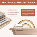Baking pans Set, 2 Sheet Pans(17.5'' X 11.8'') and 250 unbleached Sheets of Parchment Paper, Thickened Nonstick Cookie Sheet for Baking, Carbon Steel Baking Pan