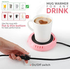 Large Candle Warmer Plate Safely Releases Scents Without a Flame - Used as Candle Jar Warmer, Coffee Warmer, Mug Warmer, Cup Warmer, Tea Warmer Desk in Your Home & Office, 1 Pack, Pink