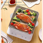 Electric Food Steamer - 3-Tier Design with 90-Minute Timer for Healthy Cooking of Vegetables, Meat, and Fish - Includes 15-Second Steam Burst and Smart Preset Function