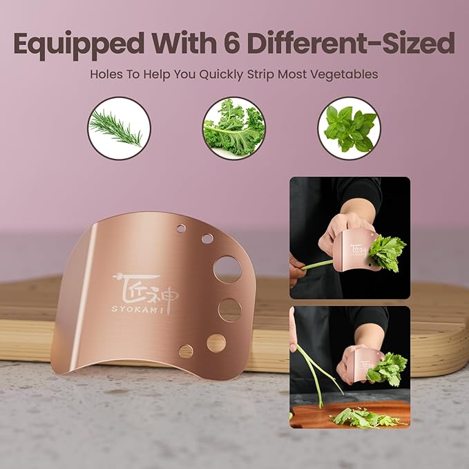 Stainless Steel Finger guards for cutting food, Finger Protectors for Slicing as Gift for Couple, Women or Mom with Gift Box Rose Gold