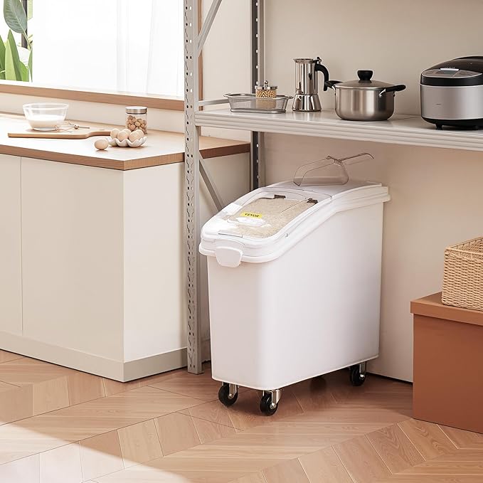 VEVOR 21 Gallon Ingredient Bin with Scoop 400 Cup Ingredient Bin with Sliding Lid Commercial Food Storage for Kitchen