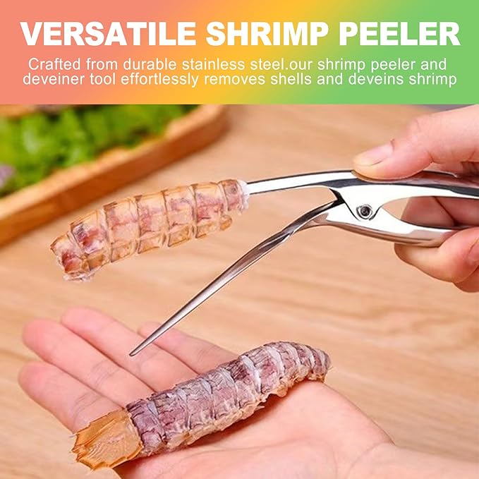 ZukoCert 2 Pack Shrimp Deveiner Tool - Stainless Steel Shrimp Peeler and Cleaner Knife - Professional Seafood Prawn Peeling Gadget for Kitchen Preparation, Lobster, and Crab