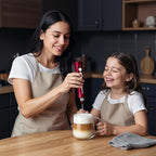 FoodVille MF02 Rechargeable Milk Frother Handheld Foam Maker with Stainless Whisk for Cappuccino, Latte, Bulletproof Coffee, Keto Diet, Protein Powder, Matcha (Viva Red)