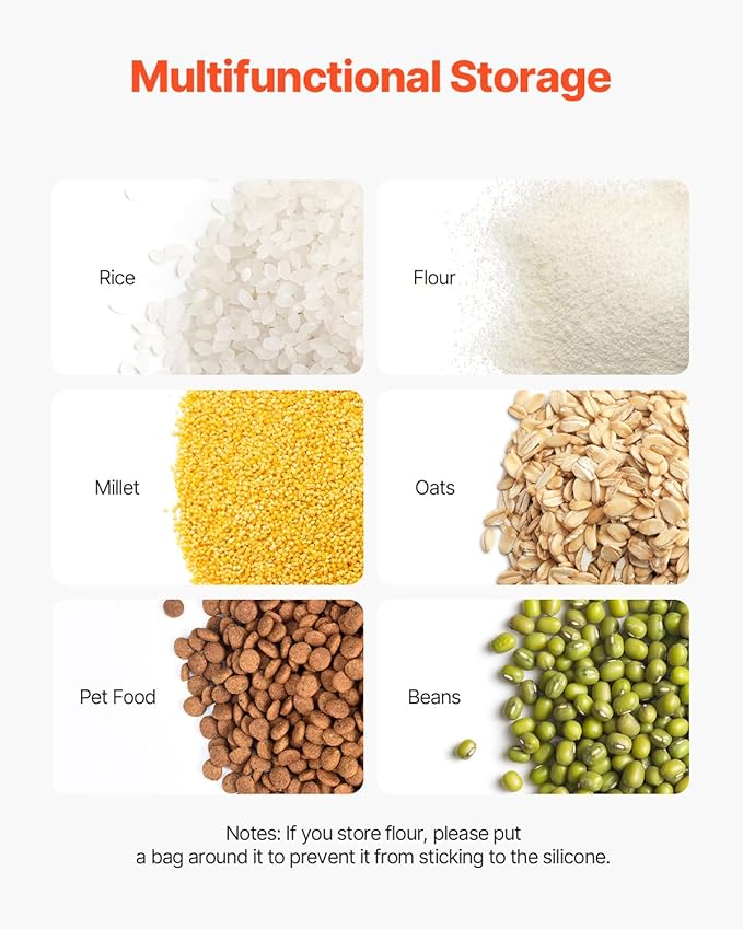 VEVOR 21 Gallon Ingredient Bin with Scoop 400 Cup Ingredient Bin with Sliding Lid Commercial Food Storage for Kitchen