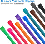 10 Pack Silicone Wine Stopper, Wine Stoppers for Wine Bottles, Wine Seal Stopper Can Be Reused to Keep Wine Fresh, by Brusoon (Multicolor)