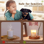 Dimmable Candle Warmer Lamp with Timer, Electric Candle Warmer Lamp, Women Christmas Gifts, Flower Candle Lamp Warmer for Family, Pink Blue Fragrance Candle Lamp for Modern Office Desk Decor