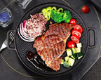 Lawei 12 Inch Cast Iron Griddles, 2-in-1 Reversible Grill/Griddle with Handle, Reversible Grill Plate Skillet for Stovetop, Gas Range, Electric Stovetop, Grill Open Fire