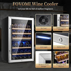 Wine Fridge,52-bottle Wine Cooler Refrigerators Freestanding Wine Refrigerator,(Bordeaux 750ml) Dual Zone Compressor Wine Chiller