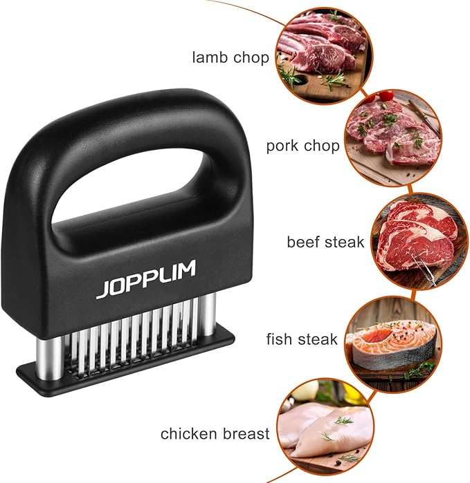 Meat Tenderizer, With 48 Stainless Steel Ultra Sharp Needle Blades, Meat Poultry Tenderizer, for Tenderizing Beef, Pork, Turkey, Fish, Cooking Tool Best for Tenderizing, Marinade, BBQ