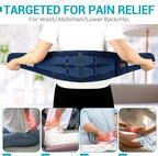 Comfytemp Cordless Heating Pad with Massager for Back Pain Relief, Portable Lower Back Massager Wearable, Birthday Gifts for Dad Mom Men Women, 3 Heat, 30mins Auto-Off Blue