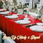 BRILLMAX 4 Pack Red Tablecloths for 8 Foot Rectangle Tables 90 x 156 Inch - 8ft Rectangular Bulk Linen Polyester Fabric Washable Cloth Cover for Wedding Reception Banquet Birthday Party