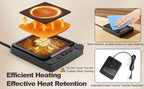 Fast Heating Coffee Mug Warmer,POLEDY Auto Shut Off Cup Warmer, Electric Beverage Warmer for Tea, Milk, Cocoa with 2-12H Timer, 3-Temp Settings Candle Warmer Plate, Black Smart Candle Melter
