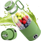 MIAOKE Portable Blender, 6 Blades Juicer Cup for Juice Shakes and Smoothies 350ml Mini Blender with Led Display Usb Rechargeable,3000Mah Rechargeable Battery, for Home Outdoors Travel-Avocado Green