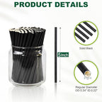 5 inch Disposable Black Paper Cocktail Straws Bulk (Case of 4,000 ct.) - for Cocktail, Coffee, Short Drinks, Bars, Restaurants