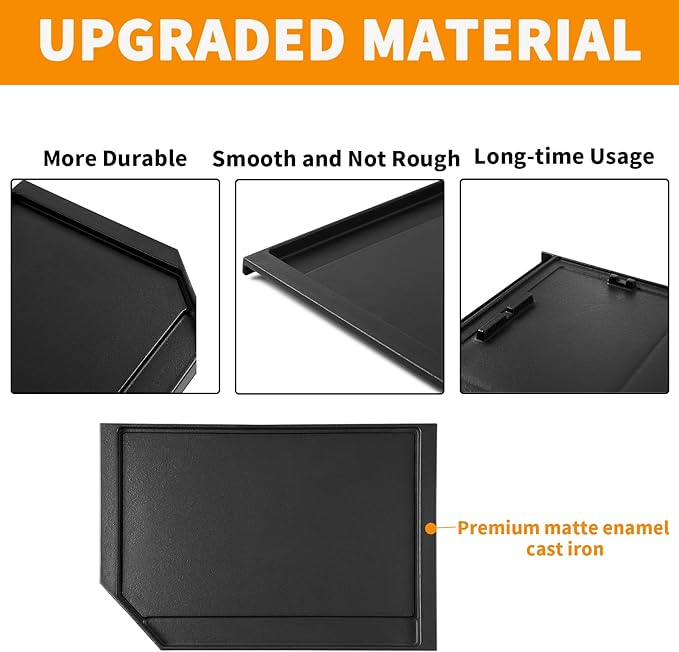 Upgraded JXGRIDL236 Griddle Replacement for GE Stove Parts Cast Iron Griddle Plate PGP7036SLSS JGP5036SLSS GE Cafe Profile Range Griddle 36 Inch Stove Top Cooktop Side Burner Flat Top Pan
