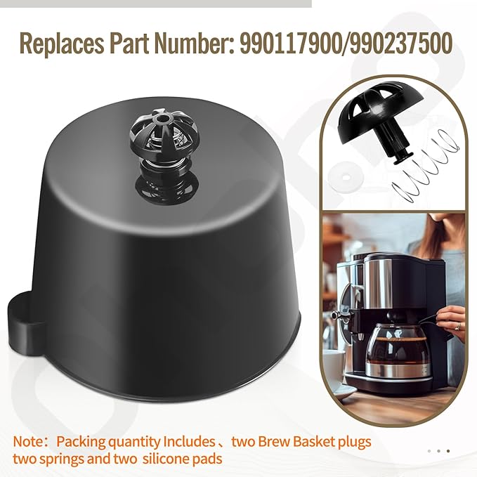 2 Pack Coffee Maker Brew Basket Water Stop Valve Kit for Mr. Coffee Black and Decker Hamilton Coffee Maker Parts 990117900 990237500 Coffee Maker Parts for 49976 49954 49947 49966 49957 49958