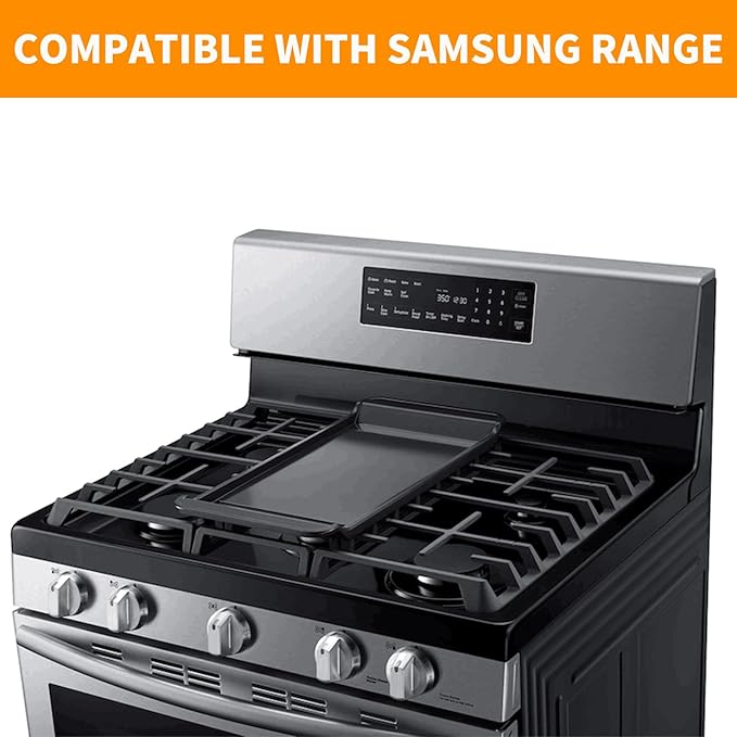 Upgraded DG61-00563A Griddle Replacement for Samsung stove Parts Top Griddle Plate Samsung Gas Range Cooktop Parts NX58H5600SS NX58H9500WS Cast Iron Center Burner Griddle Pan 1 Pcs