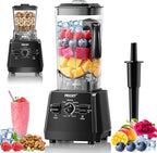 Blender Smoothies, 102oz Large Capacity Kitchen Blender, 1000Watts Motor, 2-in-1 Professional Countertop Blenders and Grinder Combo Frozen Fruit, Ice Crush, Nuts, BPA-Free - Black