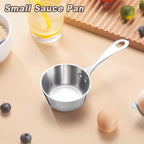 Mini Sauce Pan, Tri-Ply Stainless Steel Pot with Stay-Cool Handle Heating Sauce Gravy & Oil (5oz/150ml) - Silver