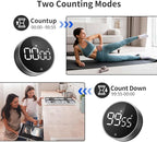 VOCOO Digital Kitchen Timer - Magnetic Countdown Countup Timer with Large LED Display Volume Adjustable, Easy for Cooking and for Seniors and Kids to Use (Space Grey)