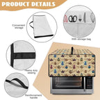Coffee Kettle Print Toaster Oven Dust Cover, Fingerprint Protectors and Greasy Protection Machine Washable Universal Toaster Oven Protector for Kitchen, (Small-14.5*18.46*9 inches)