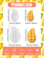 Mango Silicone Mold – 2 Pieces Mangos Slice Silicone Fruit Mold for Chocolate, Candy, Fondant, Candle, Soap, Resin & Cake Decor, 3D DIY Baking Tool for Parties & Gifts (Mango)