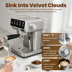 Expresso Coffee Machines with Touchscreen 20 Bar Professional Espresso Maker with Milk Frother & Hot Water, Stainless Steel Coffee Maker for Latte Americano, Cappuccino Machine for Home Office