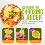 Zulay Kitchen Metal 2-in-1 Lemon Squeezer - Sturdy Max Extraction Hand Juicer Lemon Squeezer Gets Every Last Drop - Easy to Clean Manual Citrus Juicer - Easy-Use Lemon Juicer Squeezer - Purple/Yellow