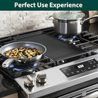 Upgraded Aluminum WB31X24738 WB31X49806 Griddle Replacement Parts for GE Gas Stove Non-stick Appliance Griddles 19.5’’ x 9’’ GE JGBS66REKSS JGBS66REK3SS 30In Center Range Cooktop Griddle Pan Plate