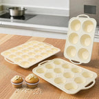 Silicone Muffin Pan Set：3Pcs Silicone Cupcake Molds for Baking Metal Frame - Nonstick Jumbo Muffin Pan - Mini Cupcake Tin - Regular Tray For English Blueberry Chocolate Egg Bites - Baker Lovers