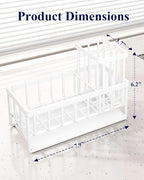 Kitsure Sponge Holder for Kitchen Sink - Rustproof Stainless Steel Sink Caddy Organization and Storage Essentials with High Brush Holder, Home Decor Accessories, 7.9" x 3.7" x 6.2", White