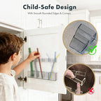 Acrylic Straw Holder for Cabinet Door - Child-Safe Organizer & Dispenser with Smooth Rounded Edges for Kitchen Accessories Storage, Adhesive Circles Included (Dark Transparent)