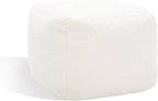 SAFAVIEH Couture Collection Samuels Ivory Boucle Ottoman Square Pouf (Fully Assembled)