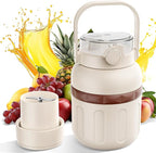 Kawu Personal Blender, 27oz Stainless Steel Portable Blender for Shakes and Smoothies, Electric Shaker Bottle with 10 Blades, USB Rechargeable Travel Mixer with Straw & Lid for Gym Office Home