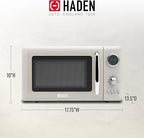 Haden 700 Watt 0.7 Cubic Foot Microwave Oven with Digital Controls, Defrost, and Instant Start Countertop Small Appliance, Putty/Chrome