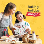 Baketivity Holiday Gingerbread House Kit And Kids Cookbook - Bake And Build Edible Gingerbread House - Kids Baking Set With Materials And Premeasured Ingredients